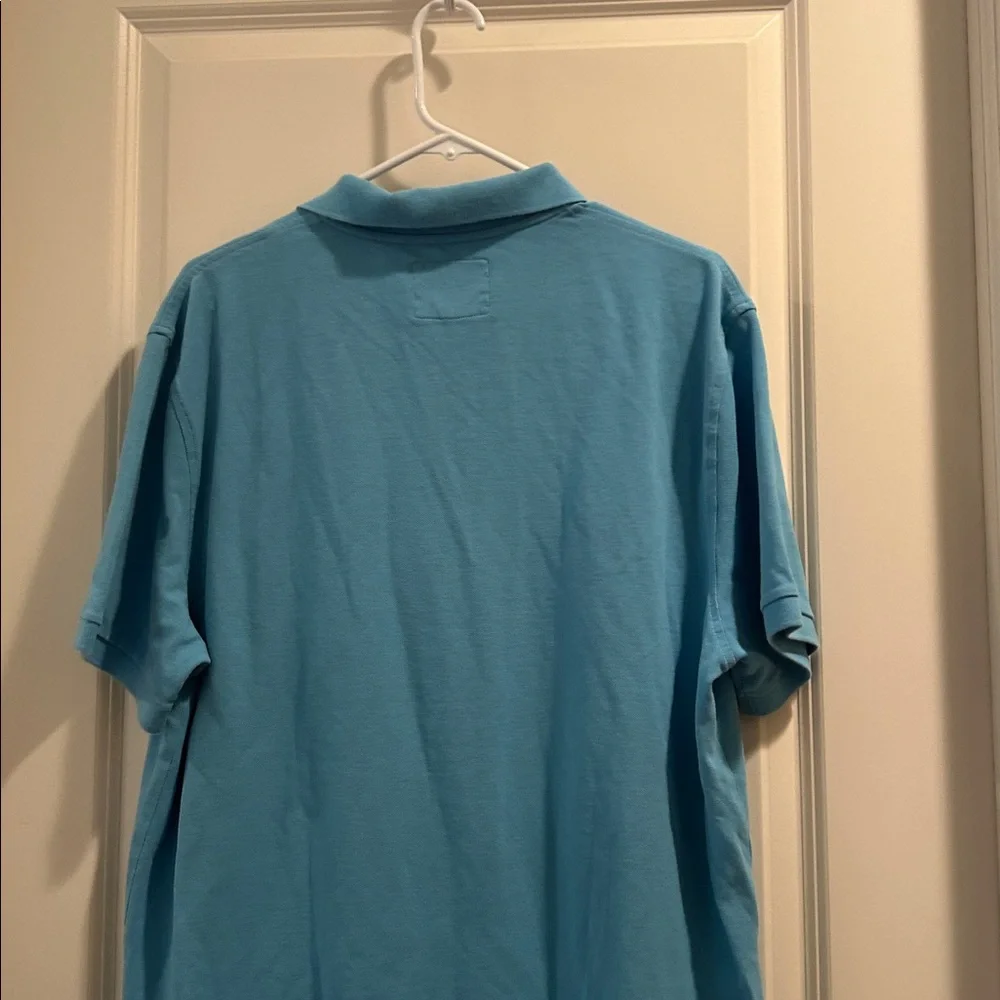 NWT J. Crew Vintage Polo Tailored Fit 1/4 button Shirt short sleeves XL sky blue